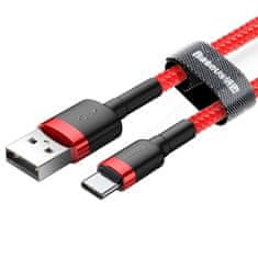 BASEUS Kabel USB na USB-C Baseus Cafule 3A 1m (rdeč)