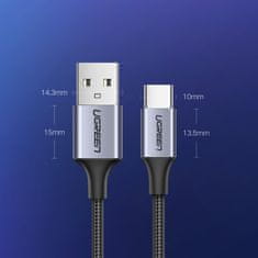 NEW Kabel USB - USB-C QC 3.0 3A 1m siv