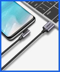 Ugreen Kotni kabelski stranski priključek USB - USB-C 1m 3A siva