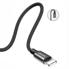 BASEUS Močan pleteni kabel USB Iphone Lightning 1,2 m črn