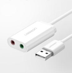 Noah Zunanja glasbena zvočna kartica USB adapter - 3,5 mm mini jack kabel 15 cm črn