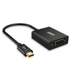 Choetech enosmerni adapter HUB USB Type C na VGA adapter črne barve (HUB-V01)