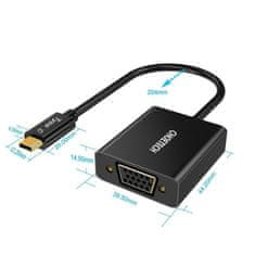 Choetech enosmerni adapter HUB USB Type C na VGA adapter črne barve (HUB-V01)