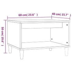 Vidaxl Klubska mizica siva sonoma 60x40x50 cm konstruiran les