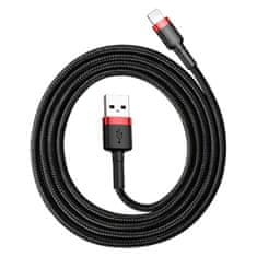 BASEUS 50 cm kabel Baseus Cafule Lightning USB 2,4A (črno-rdeč)