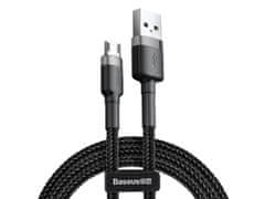 BASEUS 3m Baseus Cafule težki najlonski kabel micro USB 2A sive barve