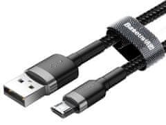 BASEUS 3m Baseus Cafule težki najlonski kabel micro USB 2A sive barve