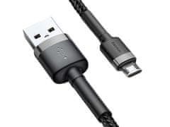 BASEUS 3m Baseus Cafule težki najlonski kabel micro USB 2A sive barve