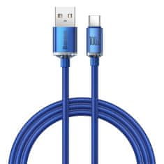 BASEUS podatkovni kabel za hitro polnjenje baseus crystal shine series usb type a na usb type c100w 1,2 m moder (cajy000403)