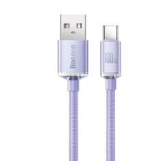 BASEUS Kabel za hitro polnjenje in prenos podatkov USB-C USB-C 100W 2 m vijolične barve