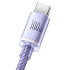 BASEUS Kabel za hitro polnjenje in prenos podatkov USB-C USB-C 100W 2 m vijolične barve