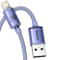 BASEUS Kabel za hitro polnjenje in prenos podatkov USB Iphone Lightning 2,4A 2 m vijolične barve