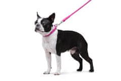 WAUDOG okrogla usnjena roza ovratnica za dolgodlake pse, roza 20-25 cm, širina ovratnika: 6 mm