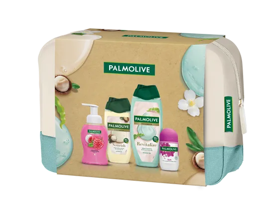 Palmolive Wellnes ženski darilni set s kozmetično torbico