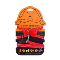 WAUDOG WAU DOG Najlonska oprsnica za mačke in male živali z rdečim povodcem