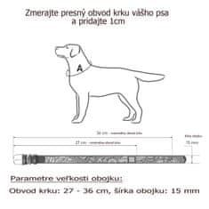 WAUDOG Usnjena ovratnica z vzorcem FLOWERS črna, Črna 19-25 cm, širina: 9 mm