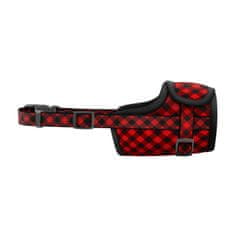 WAUDOG Najlonski nagobčnik za psa, nastavljiv TARTAN, rdeča 14 - 20 cm