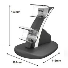 Northix Polnilna postaja za dva krmilnika PS5 - črna 