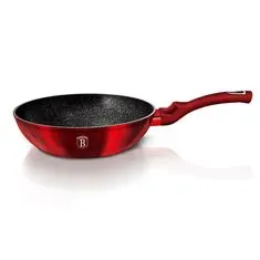 Berlingerhaus Ponev WOK z marmornato površino 30 cm Burgundija Metallic Line BH-6166