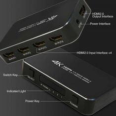 Northix HDMI stikalo - 4 vrata - 3D / 1080p / 4K 