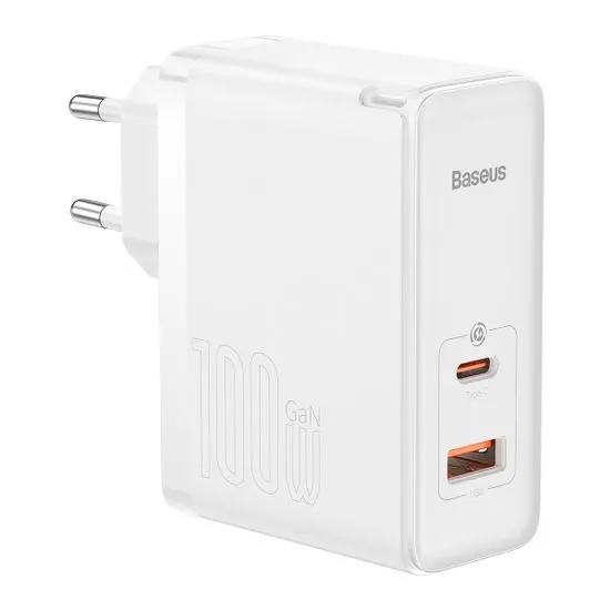 BASEUS GaN5 Pro polnilnik USB / USB-C 100W QC PD, bela