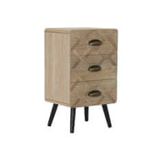 DKD Home Decor Nočna omarica DKD Home Decor Natural Wood Geometric (37 x 31 x 65 cm)