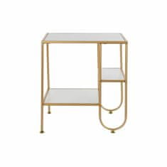 DKD Home Decor Stranska mizica DKD Home Decor Golden Metal MDF White (50 x 40 x 55,5 cm)