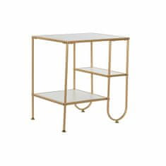 DKD Home Decor Stranska mizica DKD Home Decor Golden Metal MDF White (50 x 40 x 55,5 cm)