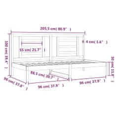 Vidaxl Dnevna postelja bela 90x200 cm trdna borovina