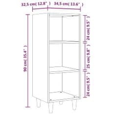 Vidaxl Komoda črna 34,5x32,5x90 cm konstruiran les