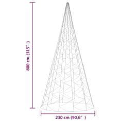 Vidaxl Novoletna jelka iz 3000 hladno belih LED lučk 800 cm