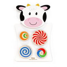 Viga Toys VIGA Lesena manipulativna tabla za krave FSC Montessori certifikat