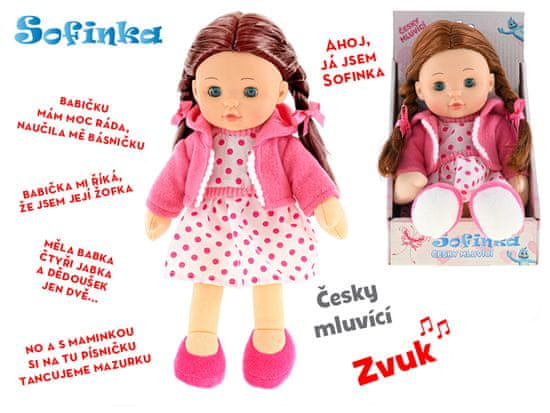 Lutka Sofinka 31 cm utripajoče mehko telo na baterije češko govoreča