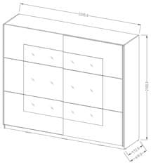 Trianova Garderobna omara Beta 220 cm - San remo/bela - 22AE1658