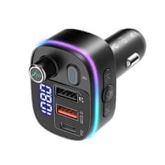 Blitzwolf Transmiter FM BlitzWolf BW-BC2, 2x USB + USB-C, PD18W + QC 3.0, RGB