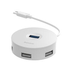 BASEUS Hub 4w1 USB-C do USB 3.0 + 3x USB 2.0 15cm bel