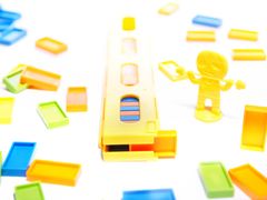 WOWO Domino Train Puzzle - Rdeča lokomotiva Domino Train Puzzle