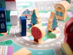 WOWO Poučne lesene kocke - Lesene poučne kocke - City Puzzle, 100 kosov