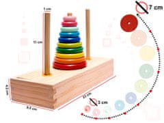 WOWO Leseni sortirnik Rainbow Pyramid - Mavrični leseni sortirnik s stolpno piramido