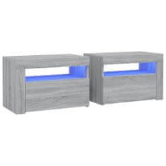 Vidaxl Nočna omarica 2 kosa z LED lučkami siva sonoma 60x35x40 cm