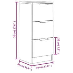 Vidaxl Komoda 2 kosa dimljeni hrast 30x30x70 cm konstruiran les