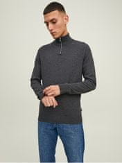 Jack&Jones Moški pulover JJEEMIL Regular Fit 12189339 Dark Grey Melange (Velikost M)