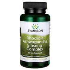 Swanson Rhodiola Ashwagandha Ginseng Complex, 60 kapslí