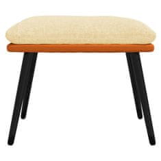 Vidaxl Stolček za noge krem in oranžen 45x29,5x39 cm