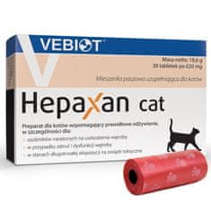 VEBIOT Vitamini, dodatki za mačke Hepaxan cat 30 tablet + vrečke za iztrebke