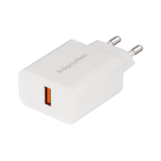 Krüger&Matz Polnilec USB Quick charger QC3.0, maks:18W, bele barve