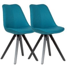 Bruxxi Jedilni stoli Kelly (SET 2 kosa), tekstil, modra