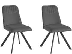 Danish Style Jedilni stol Belissimo (SET 2), žamet, siva