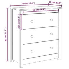 Vidaxl Komoda 70x35x80 cm trdna borovina