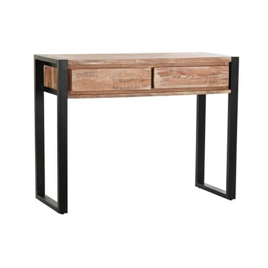 DKD Home Decor Konzola DKD Home Decor Natural Black Metal Acacia (110 x 35 x 80 cm)